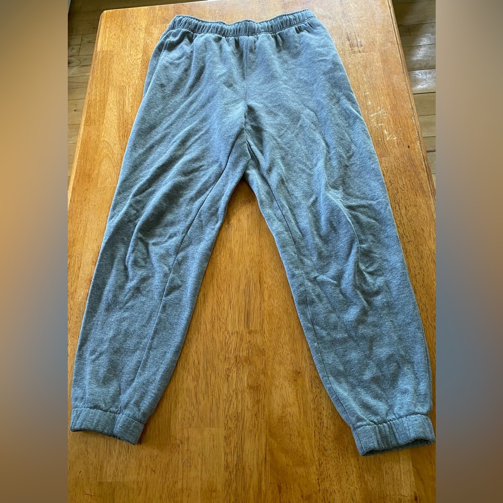 Grey sweatpants, wild fable, worn.